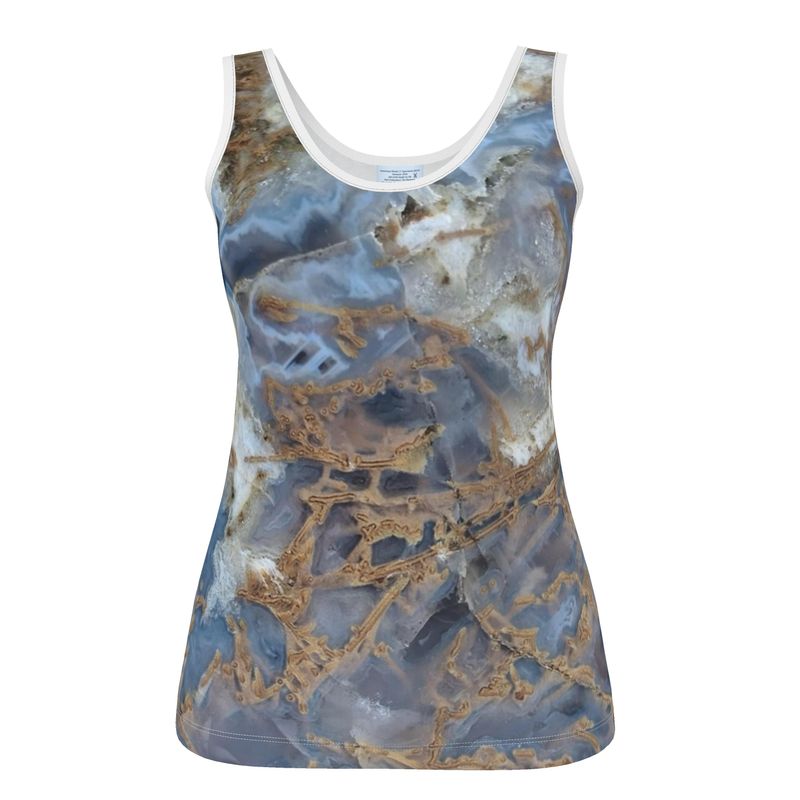 Specimen 001W: Blue&Ochre Filigree Montana Agate Geode Women's Tank Top
